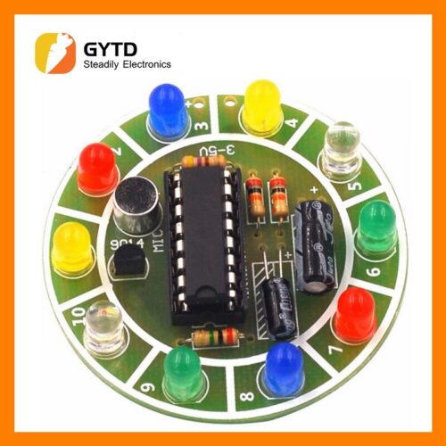 CD4017 Colorful Voice Control Rotating LED Light Kit Electronic Manufacturing DIY Kit Spare Parts Student Laboratory